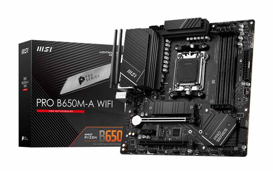  B650 m-ATX Motherboard: AM5 Socket For AMD Ryzen 7000 Series Processors<BR>4x DDR5, 4x SATA 6Gb/s, PCIe 4.0, 2x M.2 Gen4, USB 3.2, 2.5GbE LAN, Realtek ALC897 7.1 Audio, HDMI/DP  